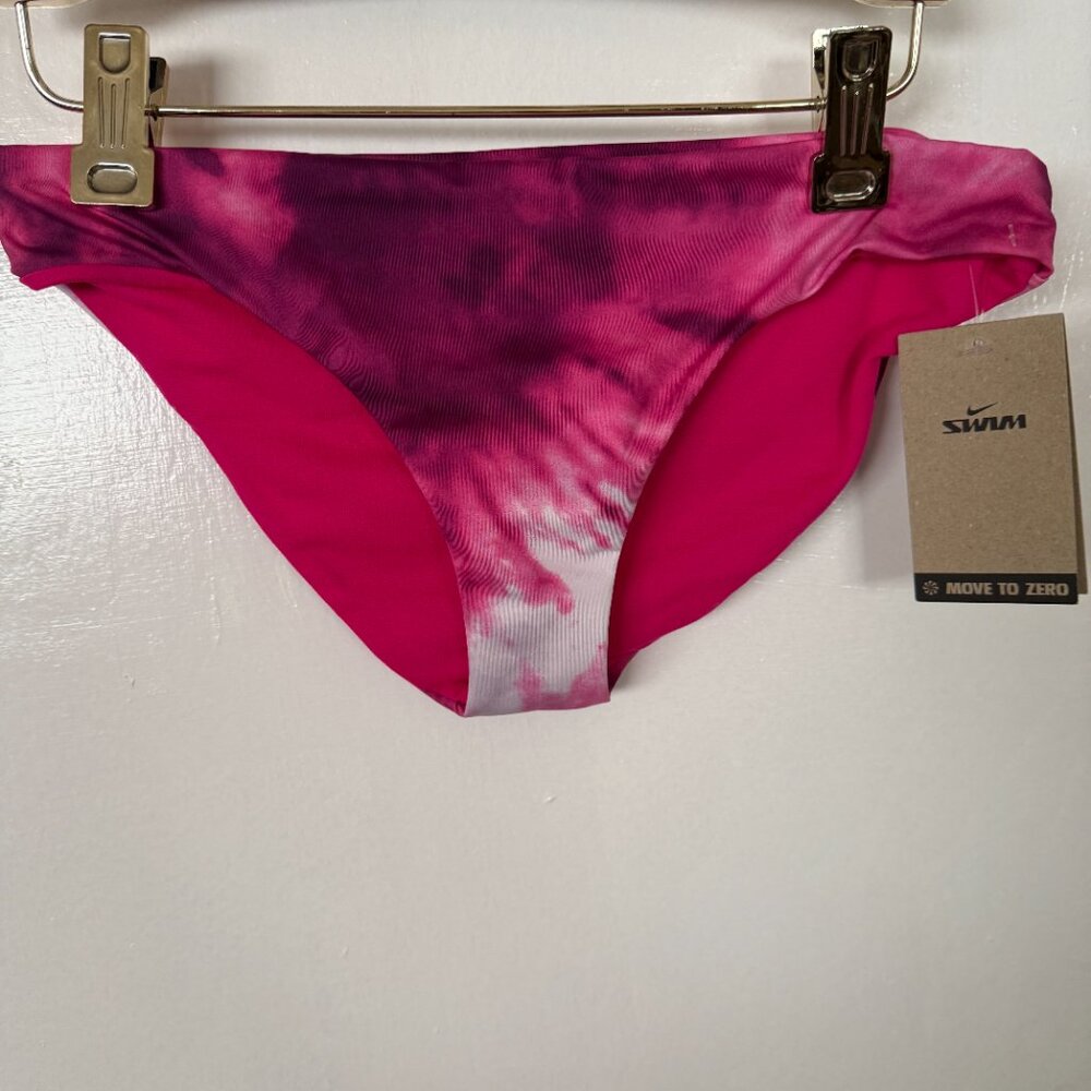 Nike Swim Womens Move to Zero Pink Tie-Dye Pink Camo Bikini Bottoms Size XS
